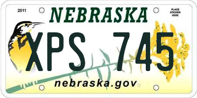 NE license plate XPS745