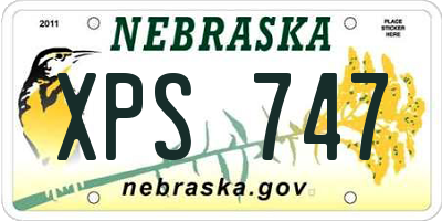 NE license plate XPS747