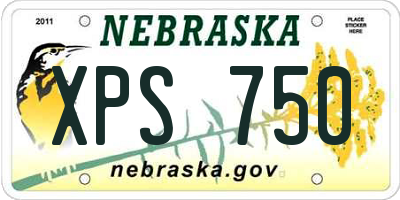NE license plate XPS750