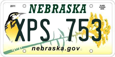NE license plate XPS753