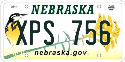 NE license plate XPS756