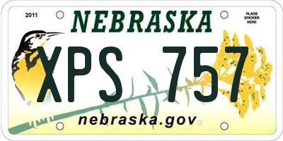 NE license plate XPS757