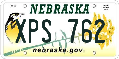 NE license plate XPS762