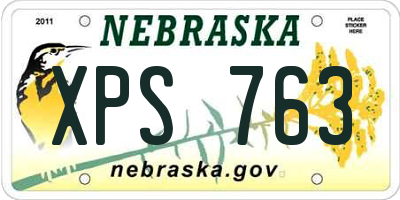 NE license plate XPS763