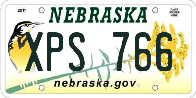 NE license plate XPS766