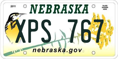 NE license plate XPS767