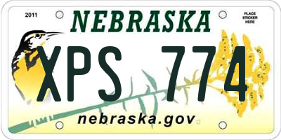 NE license plate XPS774