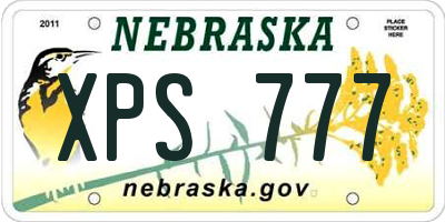 NE license plate XPS777