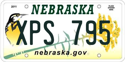 NE license plate XPS795