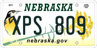 NE license plate XPS809