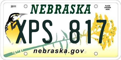 NE license plate XPS817