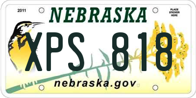 NE license plate XPS818