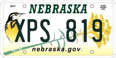 NE license plate XPS819