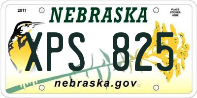 NE license plate XPS825