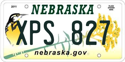 NE license plate XPS827