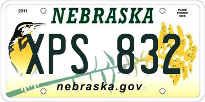 NE license plate XPS832