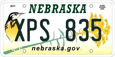 NE license plate XPS835