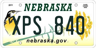 NE license plate XPS840