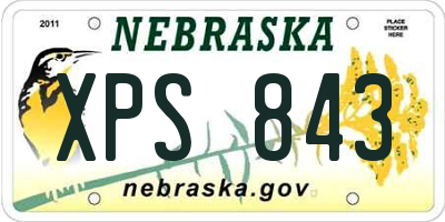 NE license plate XPS843