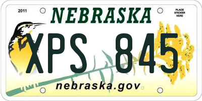NE license plate XPS845