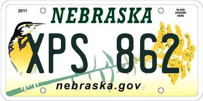 NE license plate XPS862