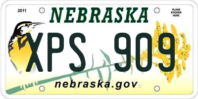 NE license plate XPS909