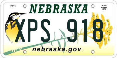 NE license plate XPS918