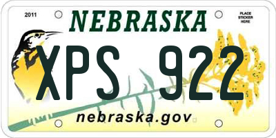 NE license plate XPS922