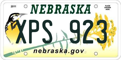 NE license plate XPS923