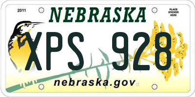NE license plate XPS928