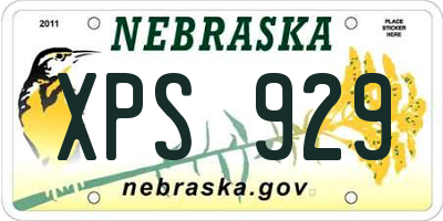 NE license plate XPS929