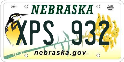 NE license plate XPS932