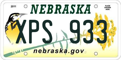 NE license plate XPS933