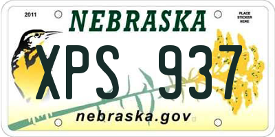 NE license plate XPS937