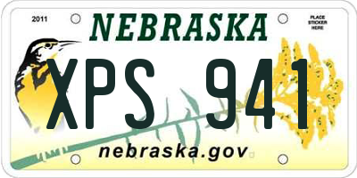 NE license plate XPS941