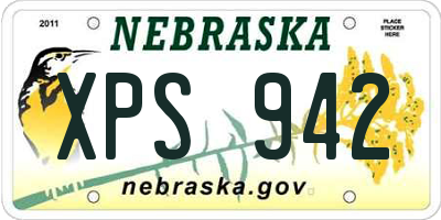 NE license plate XPS942