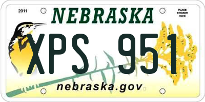 NE license plate XPS951