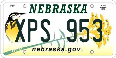 NE license plate XPS953
