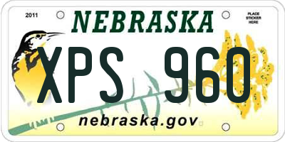 NE license plate XPS960