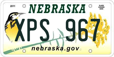 NE license plate XPS967