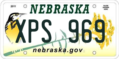 NE license plate XPS969