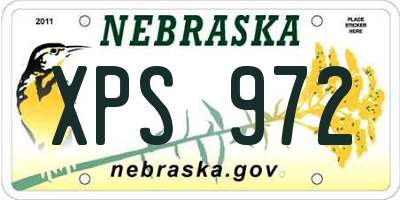 NE license plate XPS972