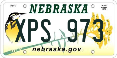 NE license plate XPS973