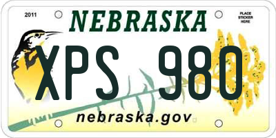 NE license plate XPS980