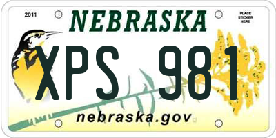 NE license plate XPS981