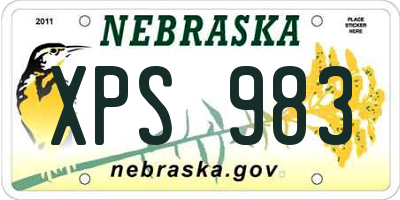 NE license plate XPS983