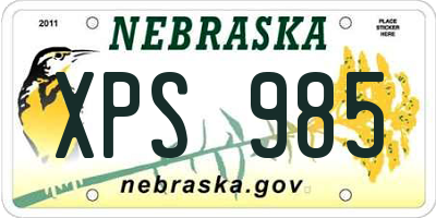 NE license plate XPS985