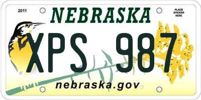 NE license plate XPS987