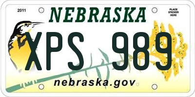 NE license plate XPS989