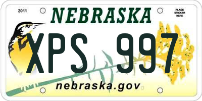 NE license plate XPS997